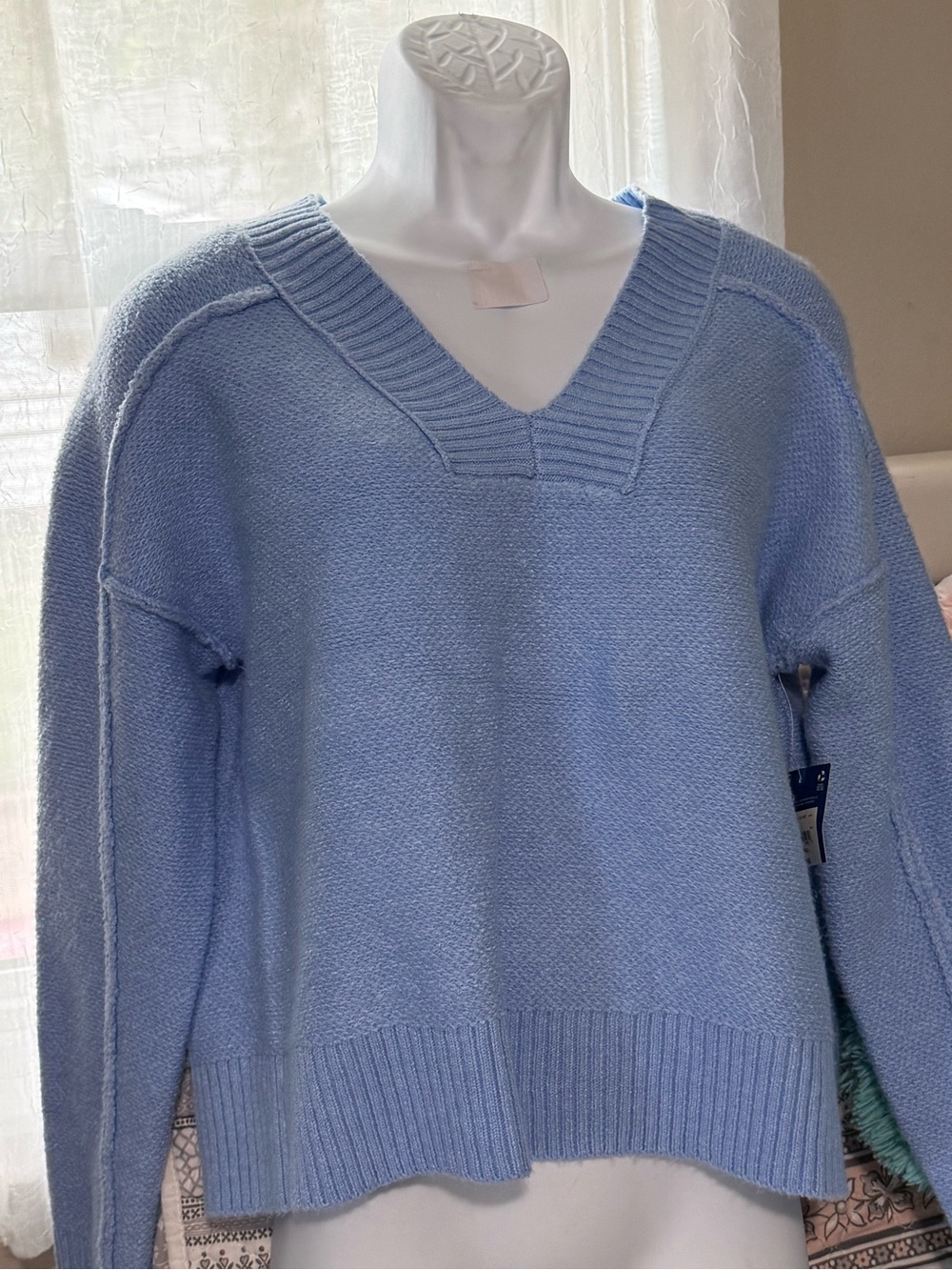 Light Blue V-Neck women’s Sweater